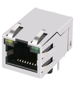 501-2106 1 Port MagJack, 100Base-T POE, Tab Up, EMI, 25.40mm