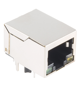 501-2111 MagJack 100 Base-T, POE 15W, Tab Down, No EMI, 21.35mm