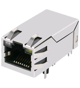 501-3101 POE+ MagJack, 30W, Type 2, 100Base-T, Tab-Up, EMI Fingers, TH, 90°, 32.6mm