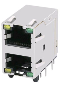 501-3302 POE+ 30W, Type 2, 2X1 MagJack 2.5G, EMI, TH, 90°, UL94V-0